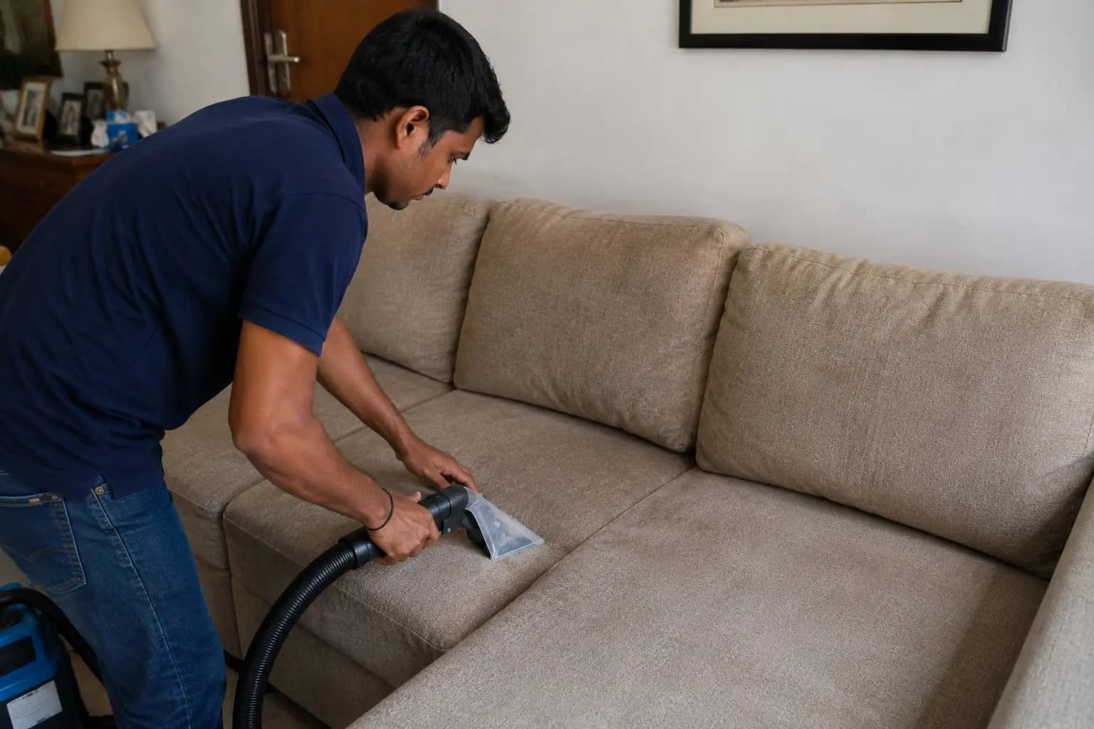 Sofa in Delhi home needing professional cleaning