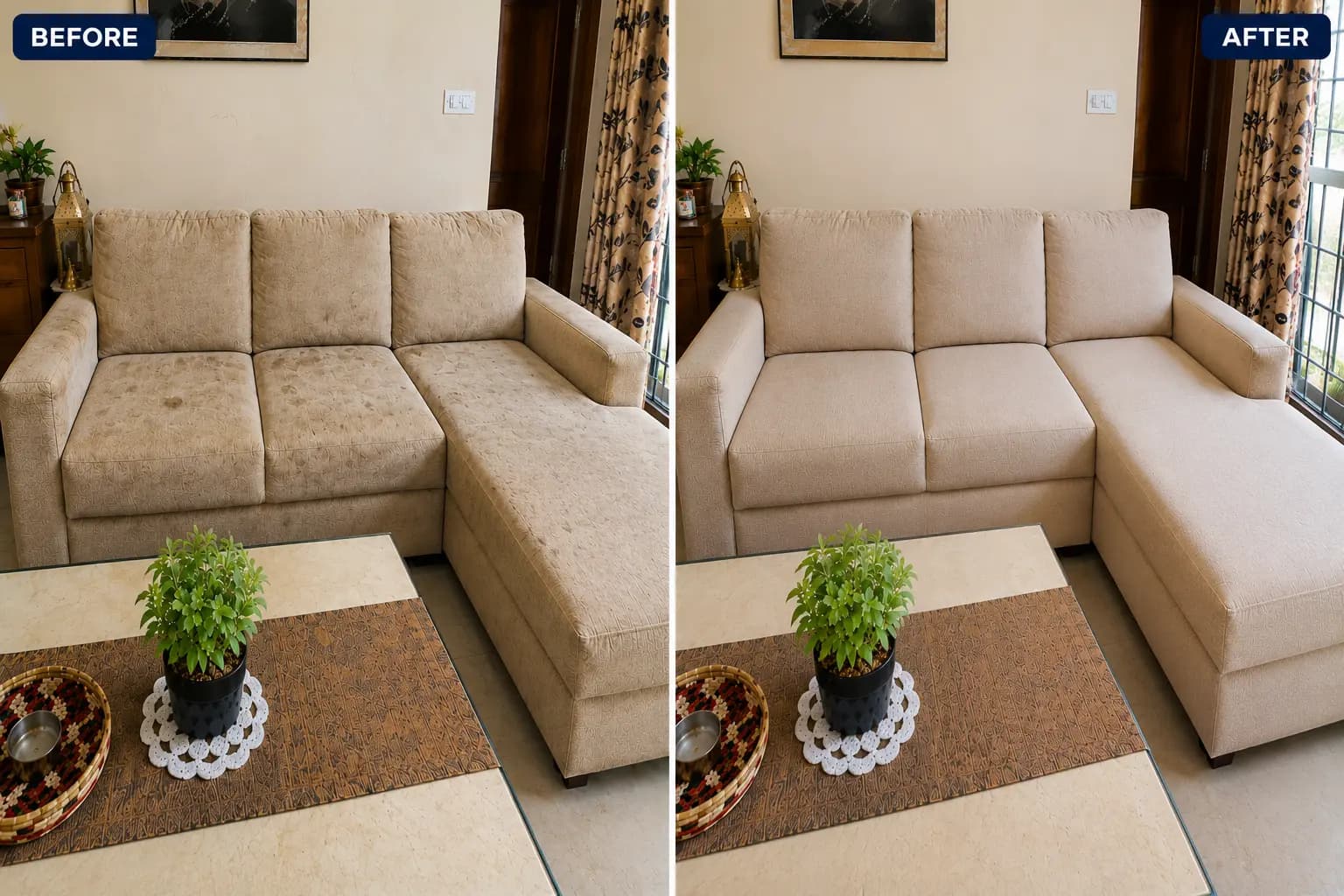 DryClean Masters sofa cleaning team at work in Delhi
