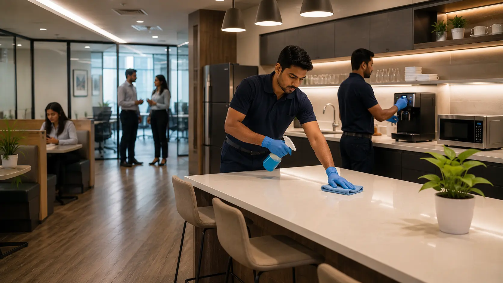 Regularly maintained clean office workspace in Delhi NCR