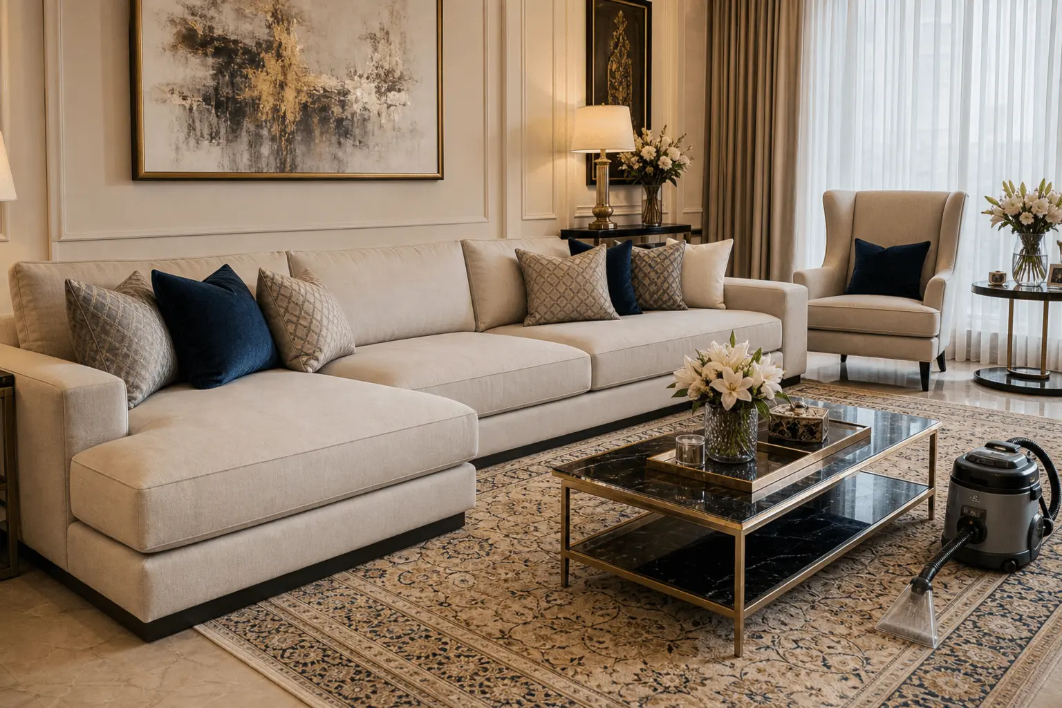 Premium luxury living room interior — DryClean Masters